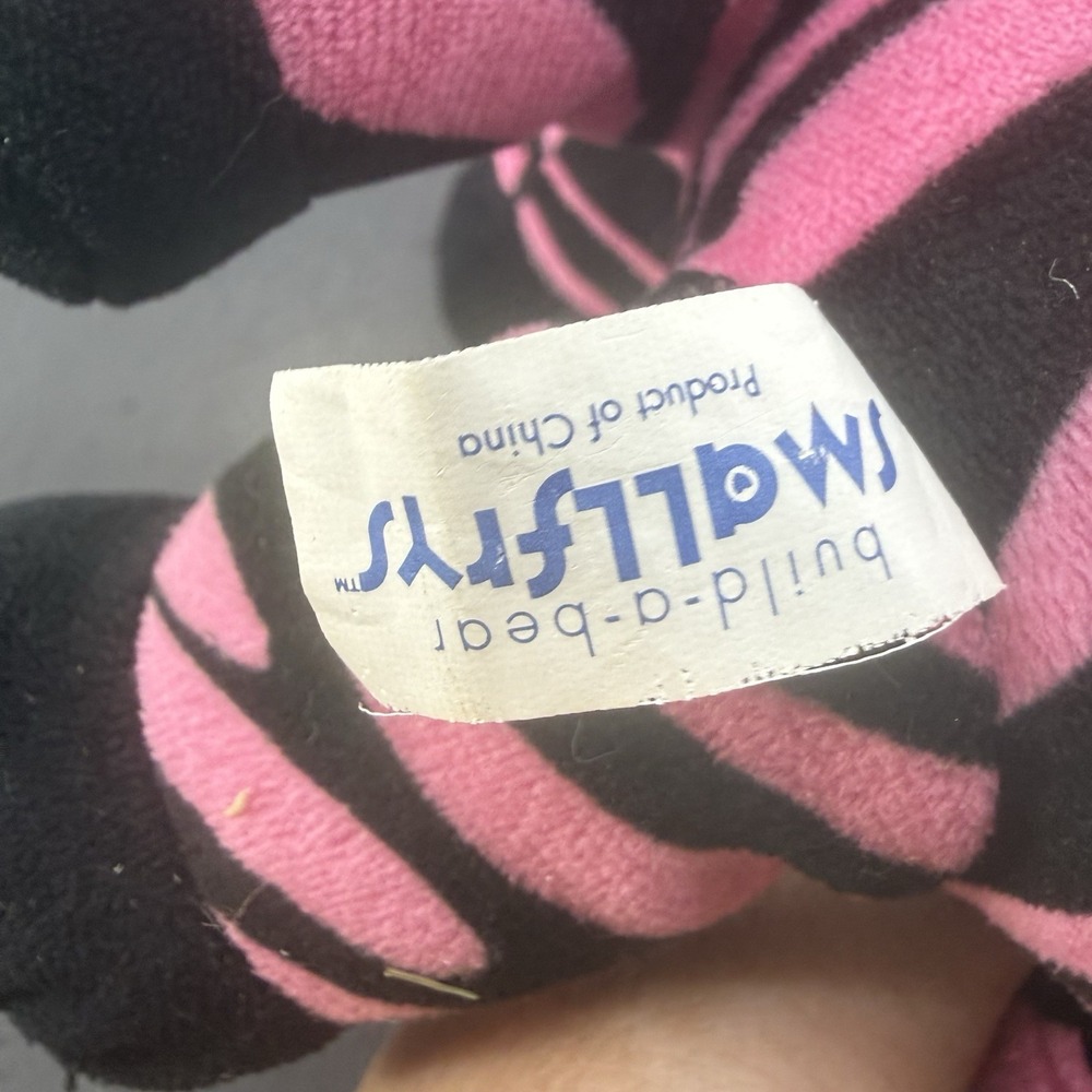 Build-A-Bear 8" Pink & Black Striped Zebra Safari Smallfry - Picture 5 of 9